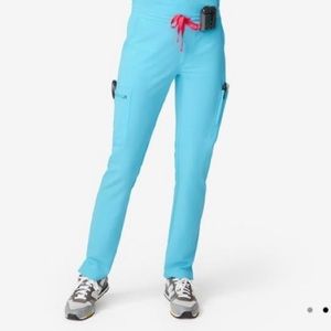 Figs neon blue yola scrub pants
